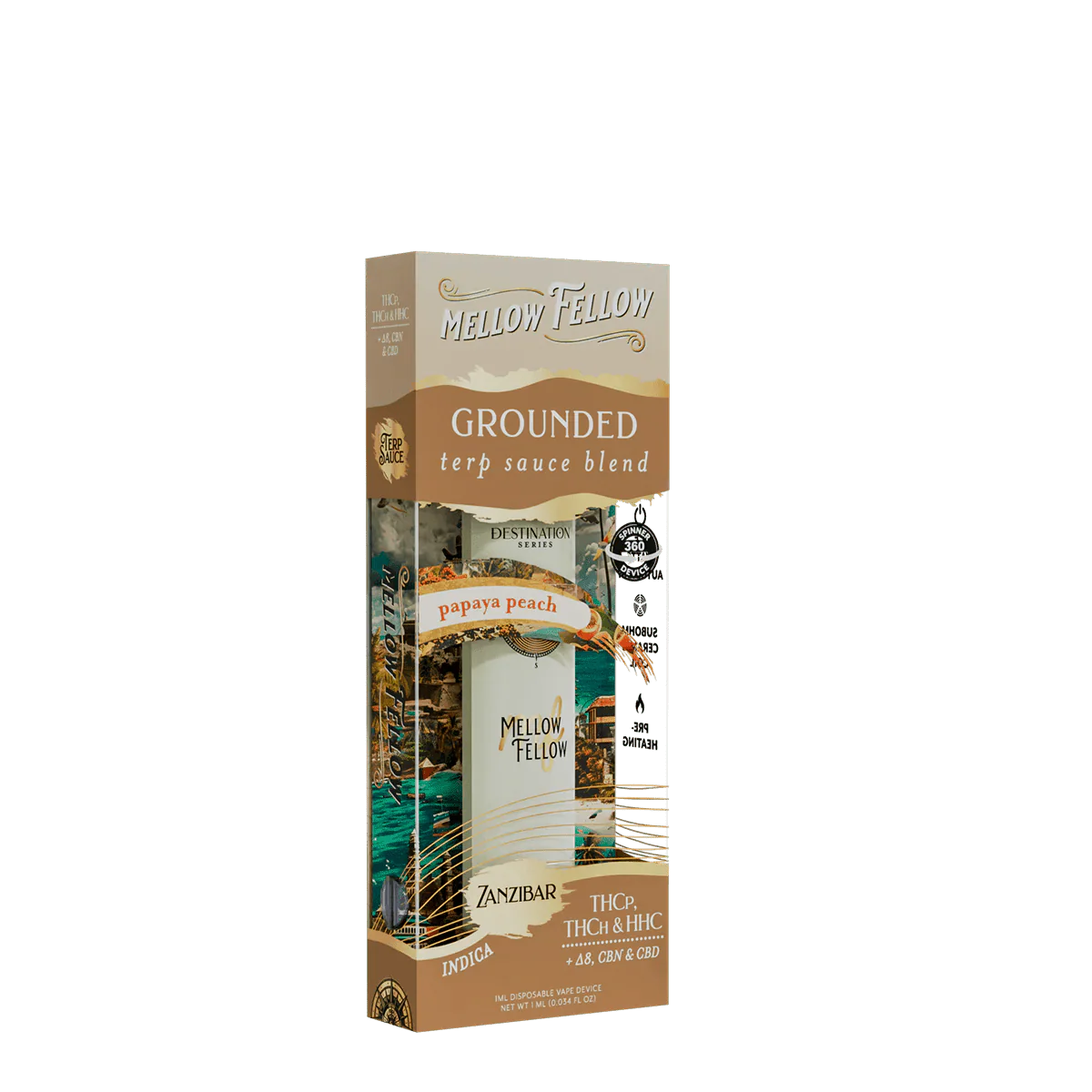 Mellow Fellow Papaya Peach 1G Fidget Disposable Grounded | LiftoffSmoke