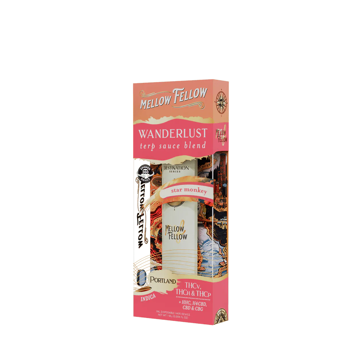 Star Monkey (Indica) - Mellow Fellow 1G Fidget Disposable - Image 3