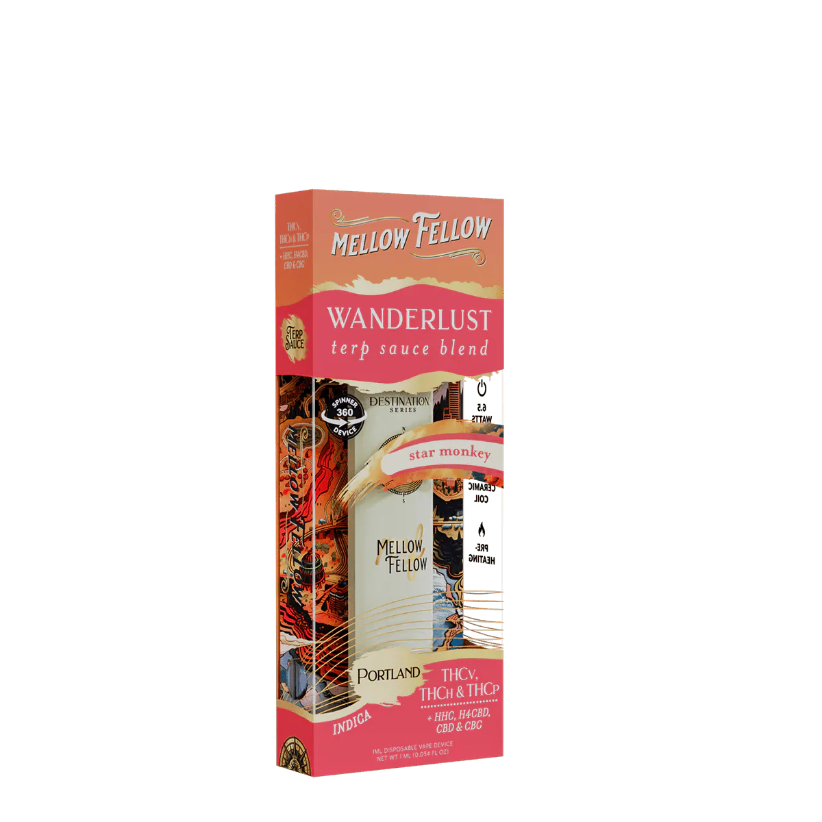 Mellow Fellow Star Monkey Indica 1G Fidget Disposable | LiftoffSmoke