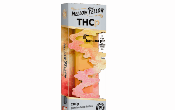 Mellow Fellow Banana Pie Sativa THCP .5G Disposable | LiftoffSmoke Sweet banana flavor and uplifting Sativa effects — Banana Pie THCP .5G Disposable by Mellow Fellow at LiftoffSmoke.