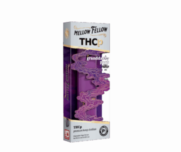 Sweet grape flavor and soothing Indica effects — Granddaddy Purp THCP .5G Disposable by Mellow Fellow at LiftoffSmoke.