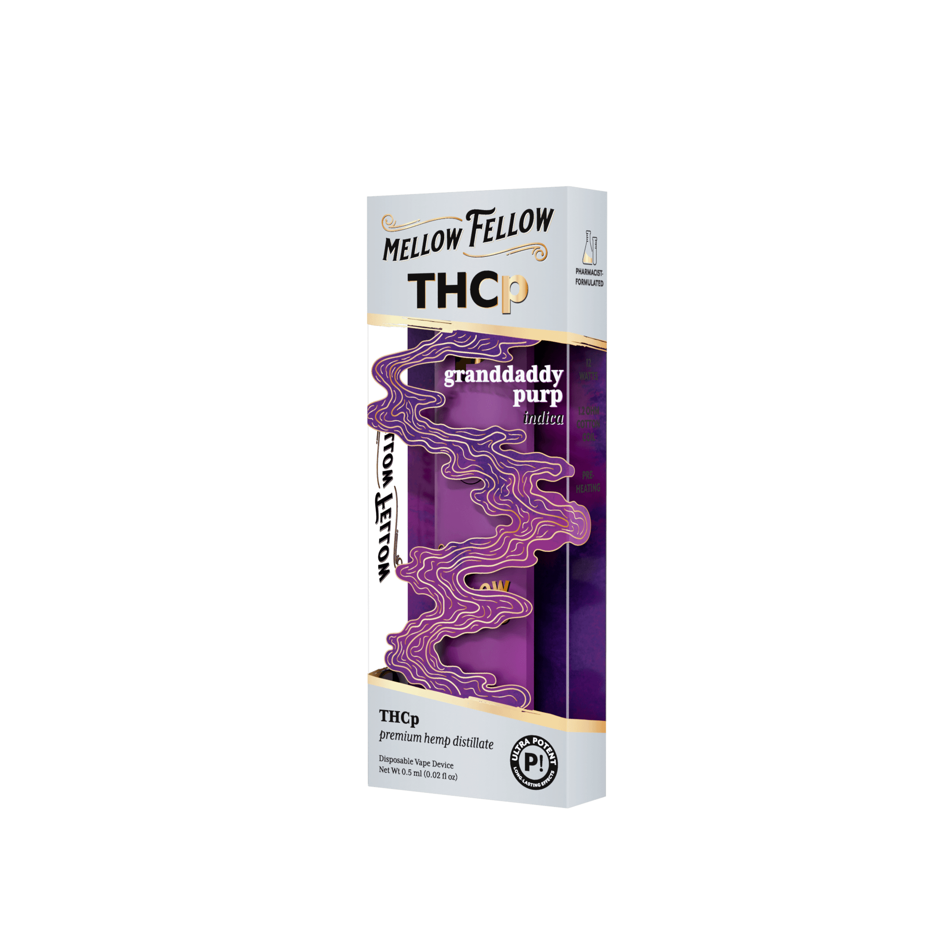 Granddaddy Purp ( Indica ) - Mellow Fellow THCp .5G Disposable - Image 3