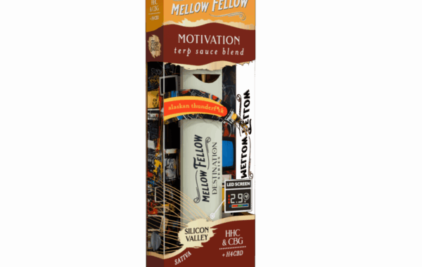 Mellow Fellow Alaskan Thunderfuck Sativa TERP Sauce Blend 2ML Disposable | LiftoffSmoke Energizing sativa vibes with Alaskan Thunderfuck TERP Sauce Blend – Mellow Fellow x LiftoffSmoke