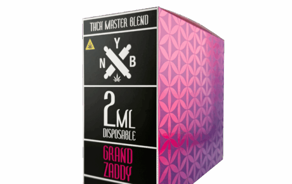 Grand Zaddy Indica THCH disposable vape by NYB, 2g potency for deep relaxation, at LiftoffSmoke.
