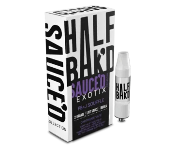 Creamy, sweet, and soothing — PB + J Soufflé Indica Sauced Exotix Cart from Half BaK’d at LiftoffSmoke.
