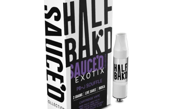 Half BaK’d PB + J Soufflé Indica Sauced Exotix 2G 510 Cart | LiftoffSmoke Creamy, sweet, and soothing — PB + J Soufflé Indica Sauced Exotix Cart from Half BaK’d at LiftoffSmoke.