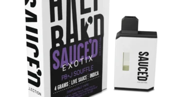Half BaK’d PB + J Soufflé Indica Sauced Exotix 4G Disposable | LiftoffSmoke