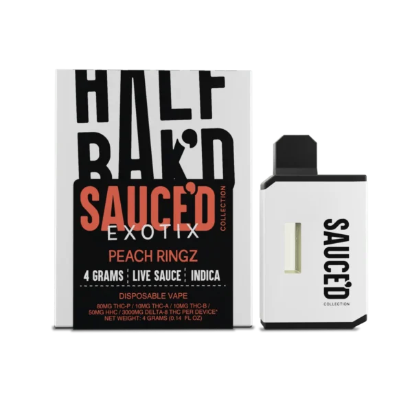 Peach Ringz - Indica - Half BaK'D Sauced 4G Disposable - LIftoff
