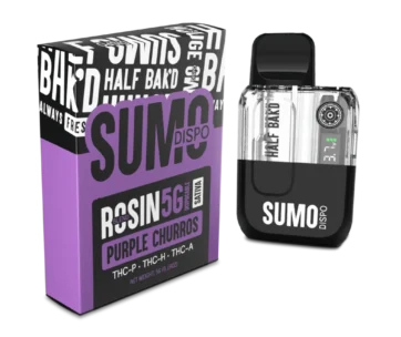 Sweet, bold, and uplifting — Purple Churros Sativa SUMO Rosin 5G Disposable by Half BaK’d at LiftoffSmoke.