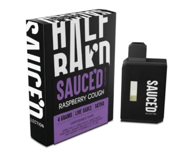 Enjoy bright berry flavor and Sativa energy with Half BaK’D Raspberry Cough 4G Disposable from LiftoffSmoke.