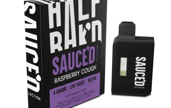 Half BaK’D Raspberry Cough Sativa Sauced 4G Disposable | LiftoffSmoke Enjoy bright berry flavor and Sativa energy with Half BaK’D Raspberry Cough 4G Disposable from LiftoffSmoke.