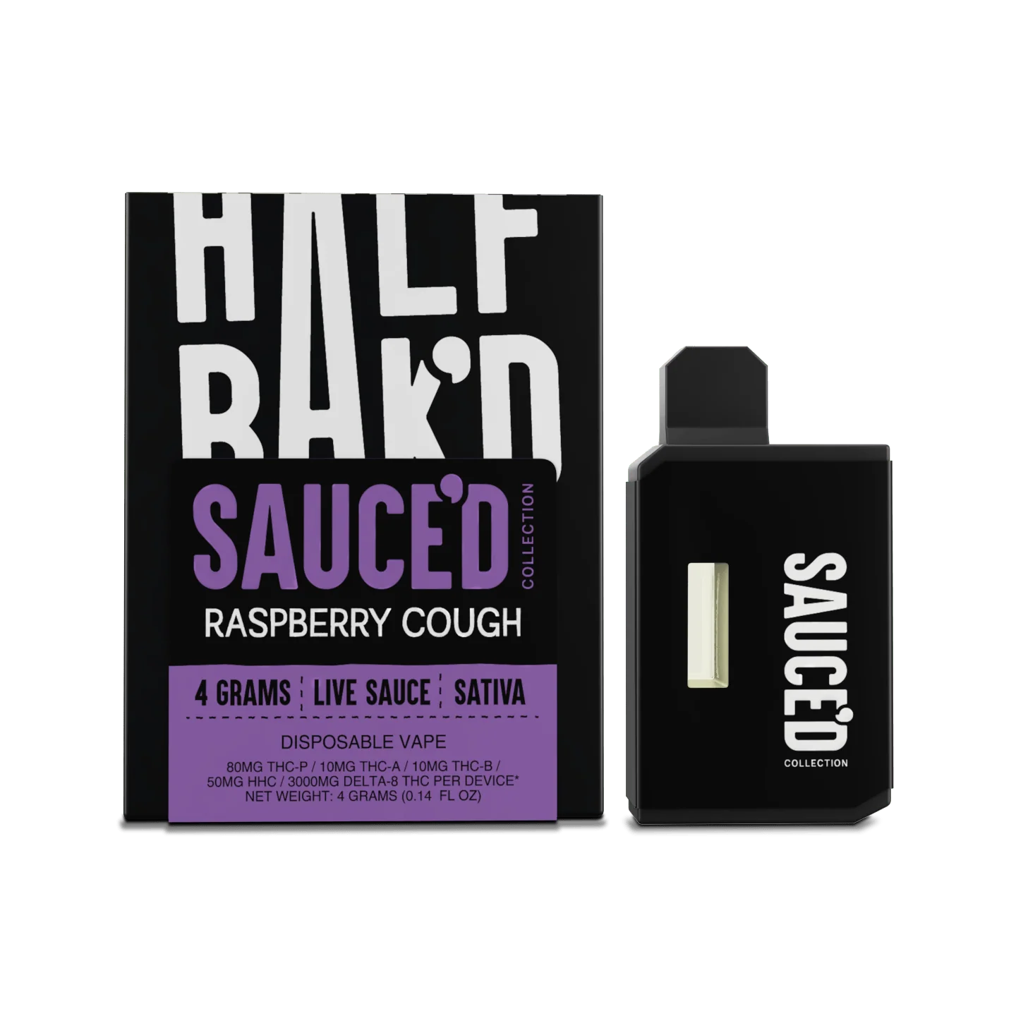 Raspberry Cough - Sativa - Half BaK’D Sauced 4G Disposable - Image 2