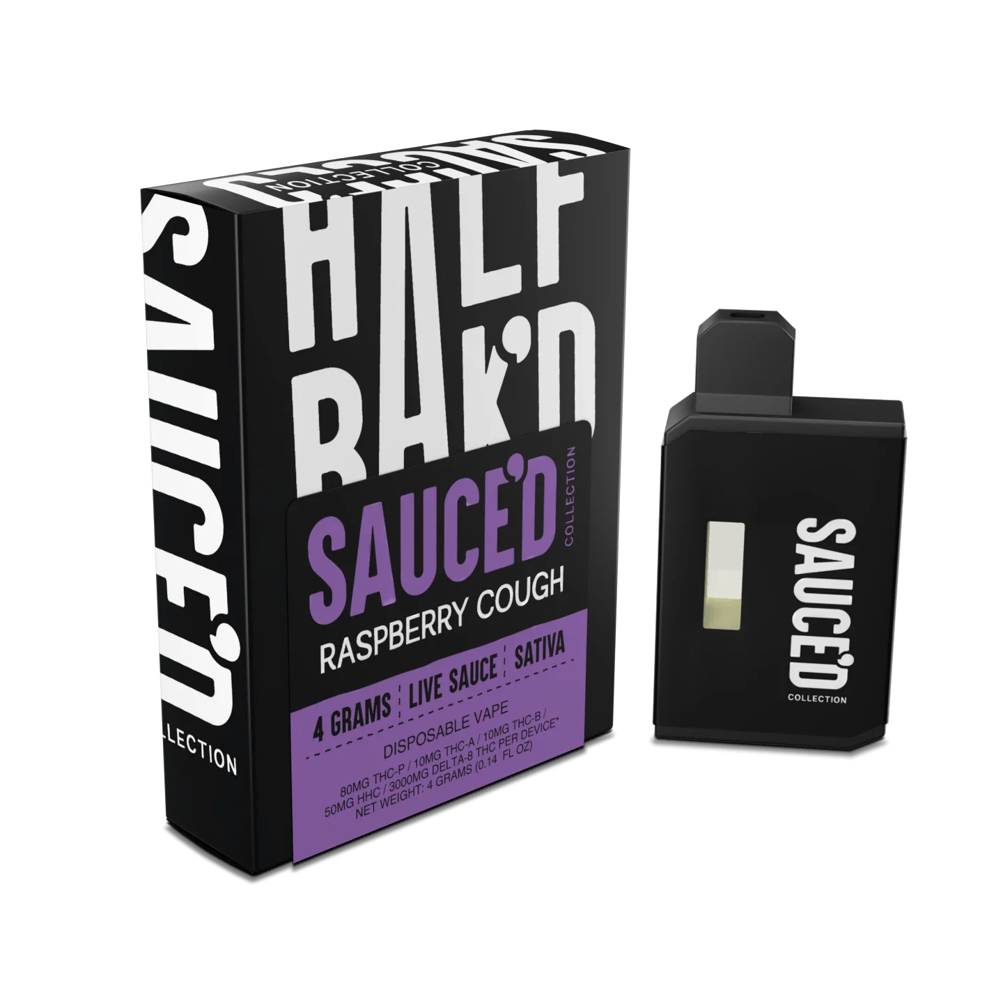 Enjoy bright berry flavor and Sativa energy with Half BaK’D Raspberry Cough 4G Disposable from LiftoffSmoke.