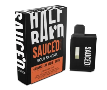 Enjoy fruity flavor and vibrant Sativa effects with Half BaK’D Sour Sangria 4G Disposable from LiftoffSmoke.
