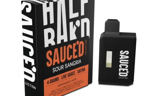 Enjoy fruity flavor and vibrant Sativa effects with Half BaK’D Sour Sangria 4G Disposable from LiftoffSmoke.