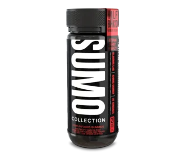 Enjoy sweet, potent strawberry flavor with Half Bak’d Strawberry Frenzy 10,000MG SUMO Gummies from LiftoffSmoke.