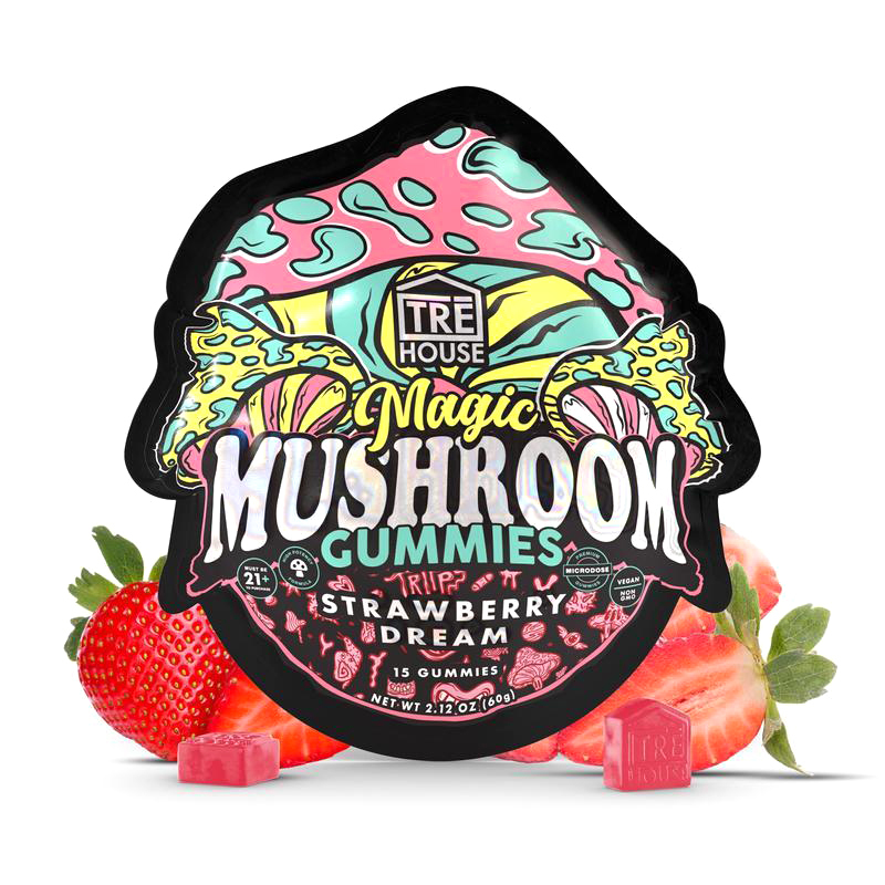 Tre House Magic Gummies – Strawberry Dream flavor in a 15-count pack for wellness and clarity.