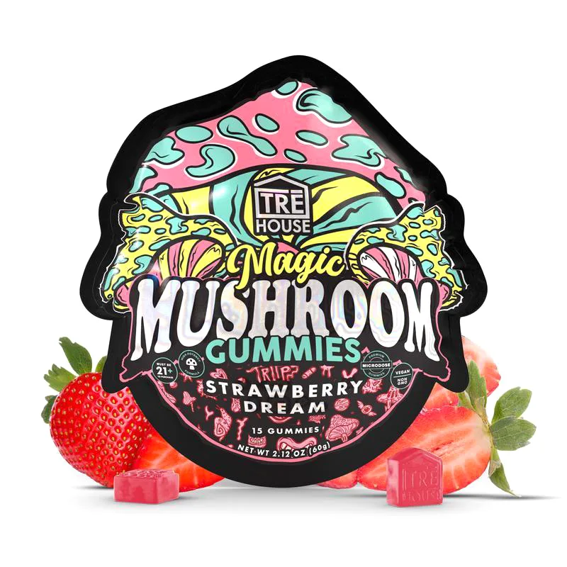 Tre House Magic Gummies Strawberry Dream 15ct – sweet mushroom gummies for creativity, focus, and balance
