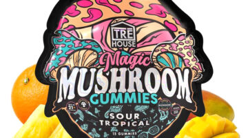 Tre House Magic Gummies Sour Tropical 15ct – premium mushroom gummies with tangy tropical flavor