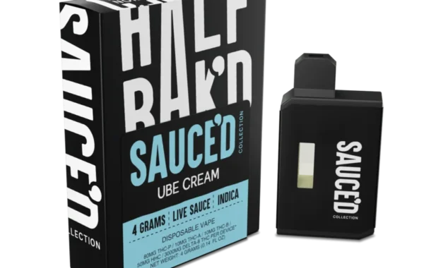 Half BaK’D Ube Cream Indica Sauced 4G Disposable | LiftoffSmoke Unwind with the creamy sweetness of Half BaK’D Ube Cream Indica 4G Disposable from LiftoffSmoke.
