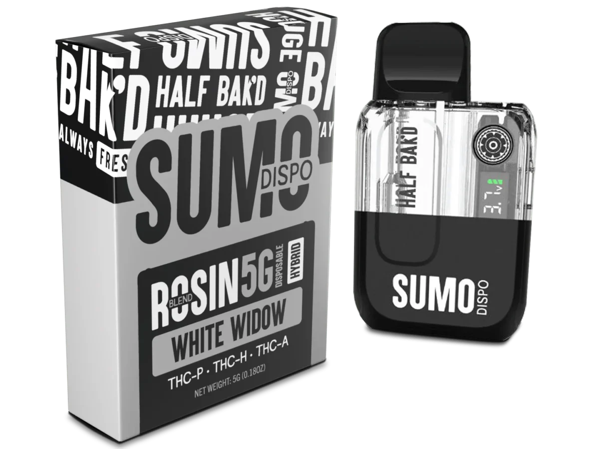 elf bar vape uk White Widow - Hybrid - Half Bak'd SUMO Rosin Blend 5G Disposable