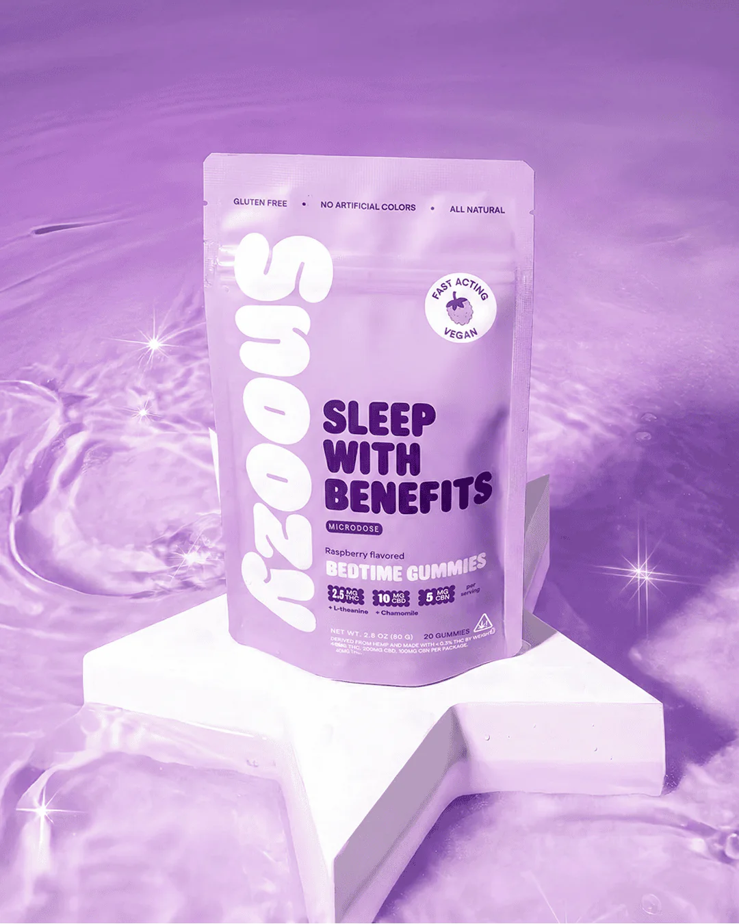 Drift off naturally — SNOOZY's Raspberry Bedtime Gummies blend CBD, CBN & microdose THC for your best night's sleep. Available at LiftoffSmoke.