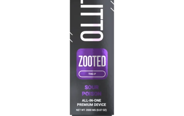 Experience tangy, uplifting effects with LITTO ZOOTED Sour Poison All in One Premium 2ML from LiftoffSmoke.