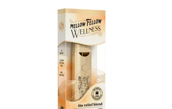 Enjoy soothing CBD relief with Mellow Fellow Wellness Strawnana 1ML Disposable from LiftoffSmoke.