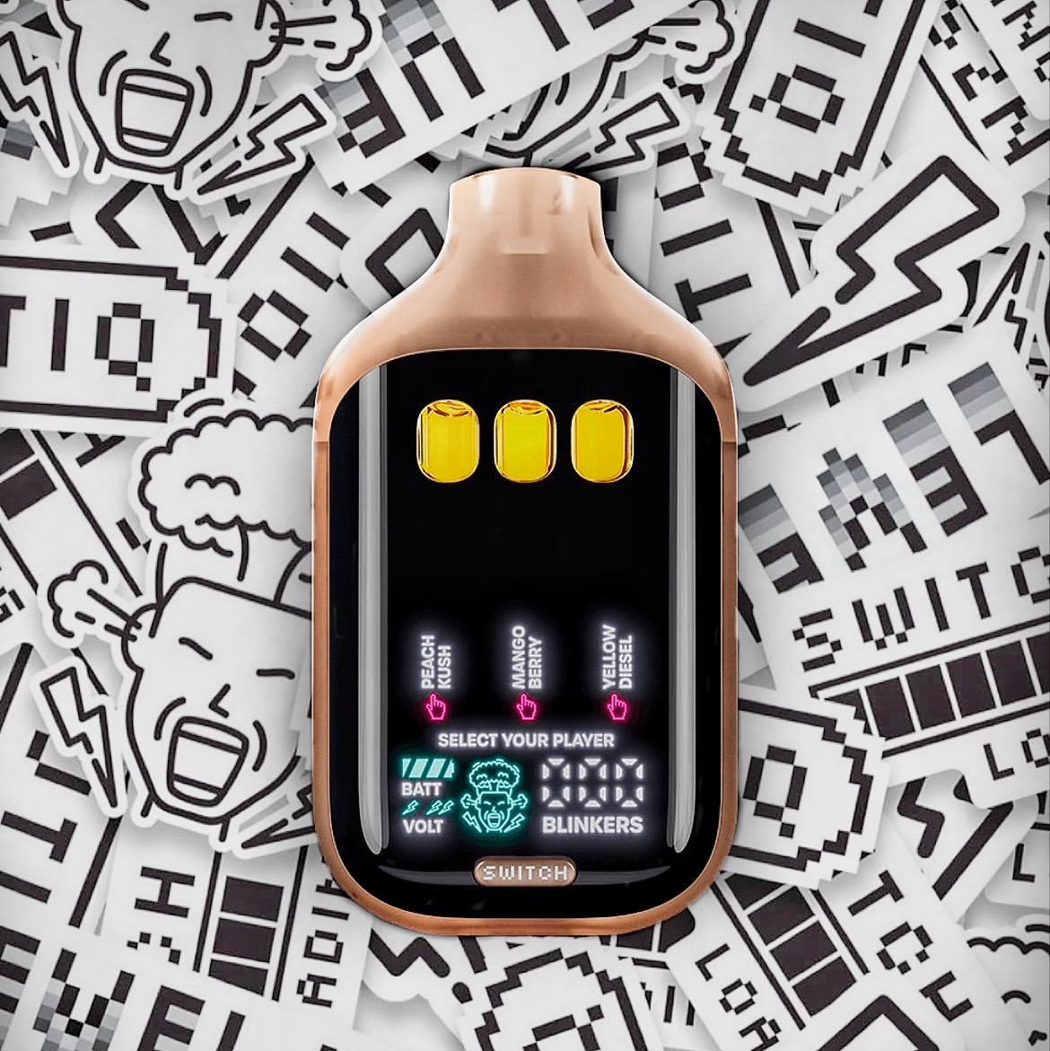 Boutiq Switch V5 THCP 2g Disposable – Peach Kush/Mango Berry/Yellow Diesel at LiftoffSmoke