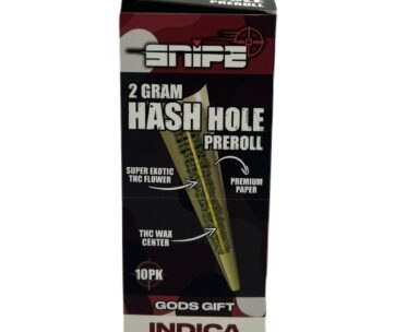 A relaxing God's Gift indica hash hole — 2g of exotic THC flower with a THC wax center, only at LiftoffSmoke.
