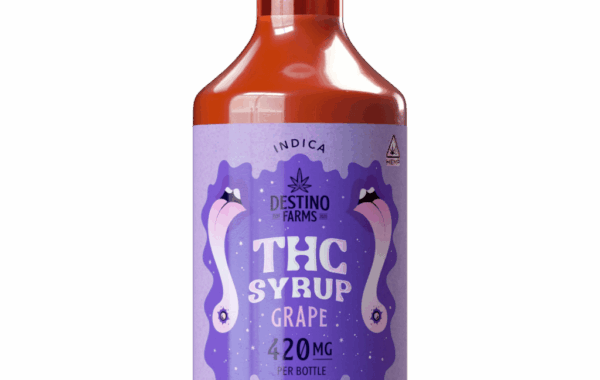 Sweet bold Grape Delta 9 THC syrup — 420mg per 120ml bottle for customizable dosing, only at LiftoffSmoke.