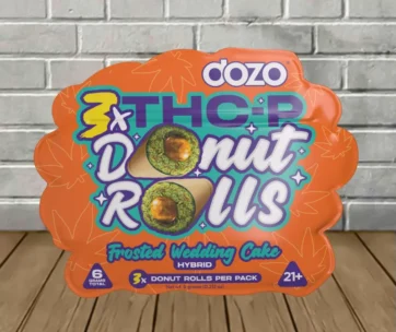 Creamy, sweet Frosted Wedding Cake donut prerolls with a THC-P live rosin core – only at LiftoffSmoke.