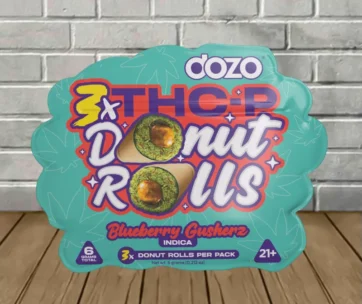 Sweet blueberry-candy Gusherz donut prerolls with a THC-P live rosin core – only at LiftoffSmoke.