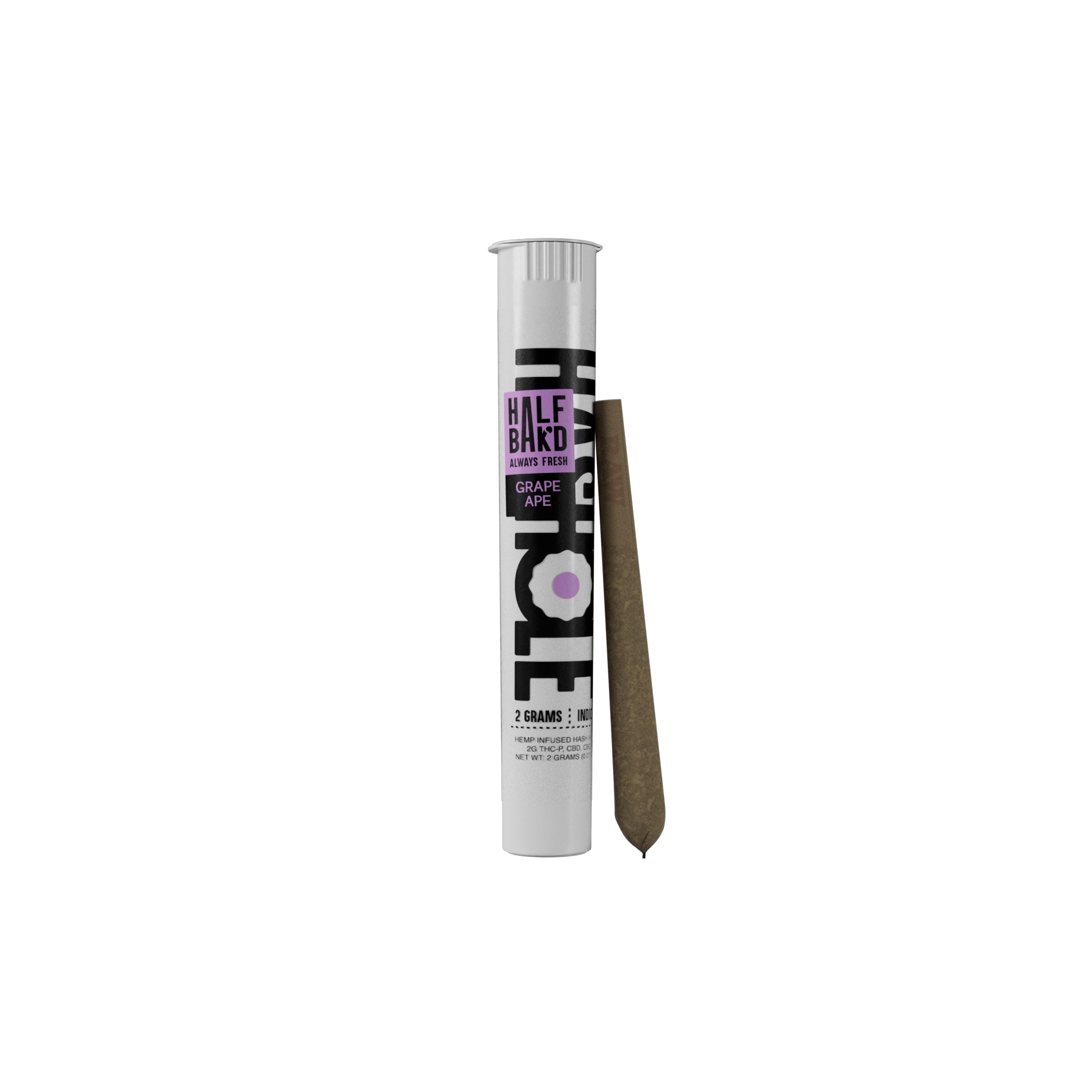 Sweet, grape-forward Grape Ape flavor in a 2g THC-P hash hole with a melting hash core – only at LiftoffSmoke.