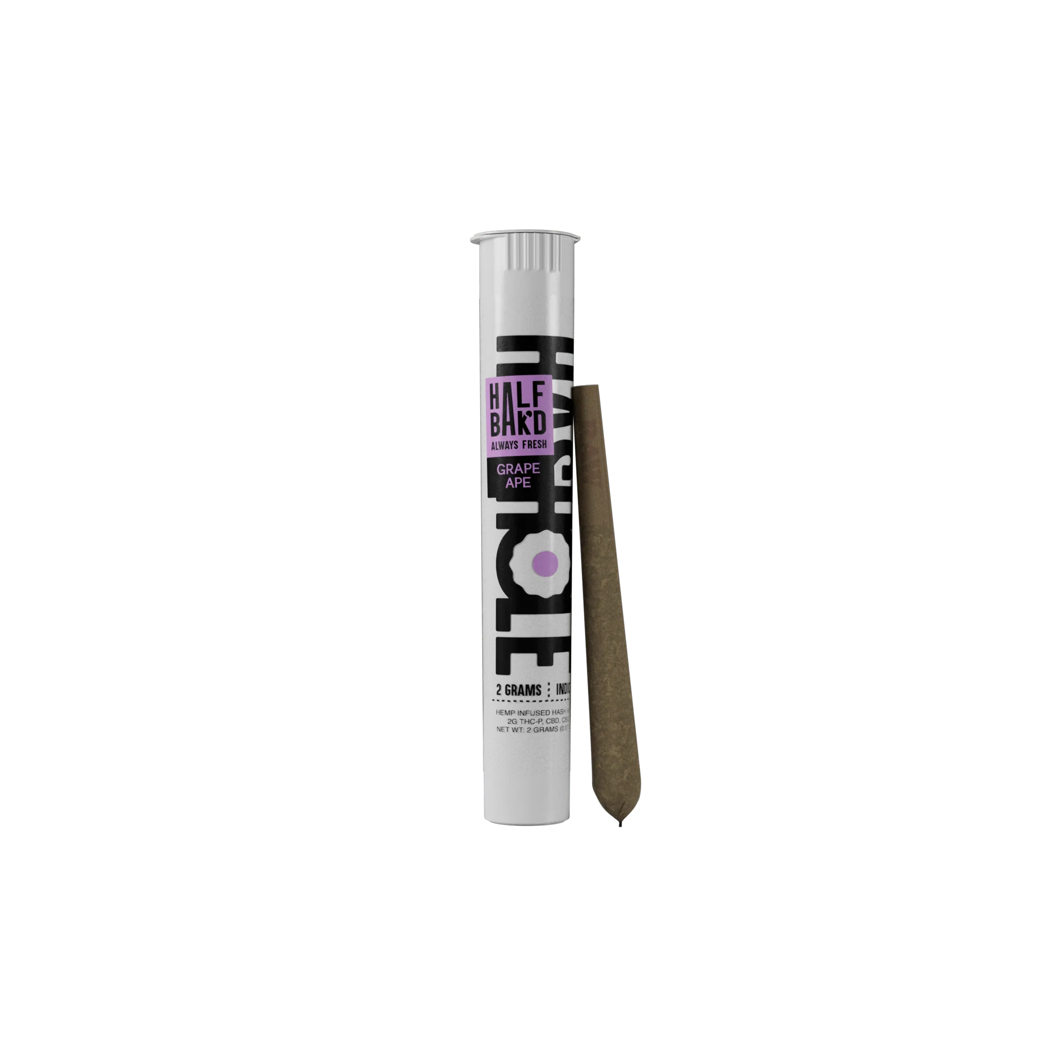 Sweet, grape-forward Grape Ape flavor in a 2g THC-P hash hole with a melting hash core – only at LiftoffSmoke.