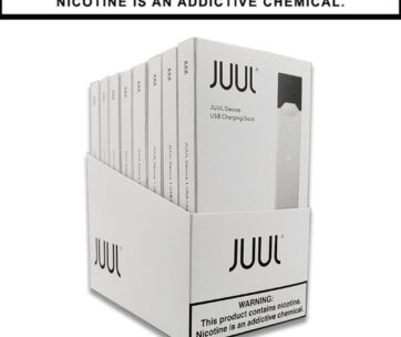 The sleek silver JUUL device — compact, rechargeable, and 100% authentic — only at LiftoffSmoke.