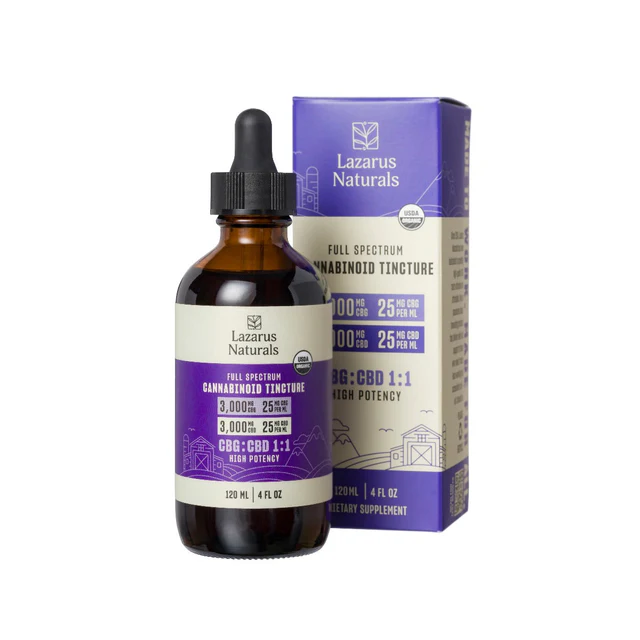 Lazarus Naturals CBG CBD 1:1 Full Spectrum Tincture 3000mg/3000mg 120mL at LiftoffSmoke