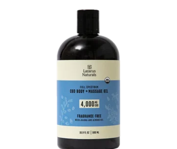 Full-spectrum CBD massage oil with jojoba & sweet almond — big 500ml, fragrance-free relief only at LiftoffSmoke.