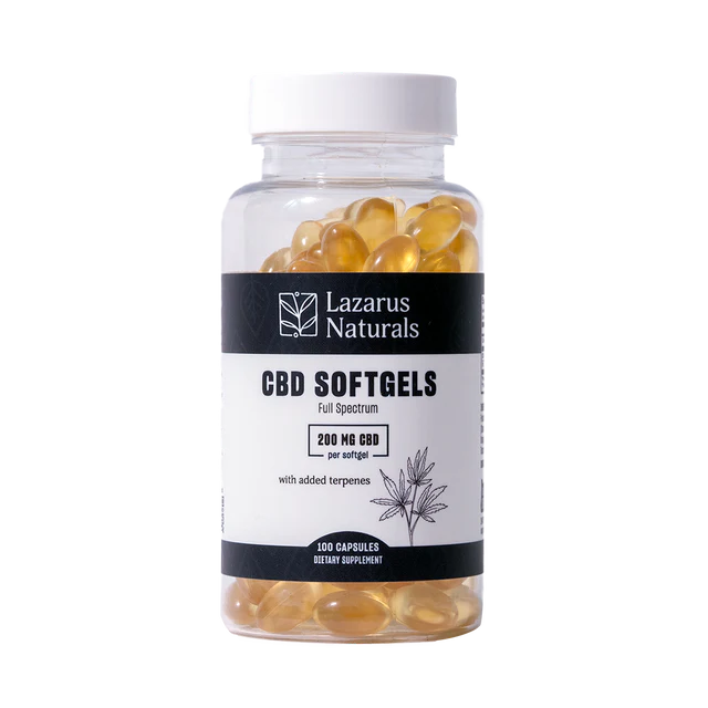 High-potency 200mg full-spectrum CBD softgels in a bulk 100-count supply — only at LiftoffSmoke. 