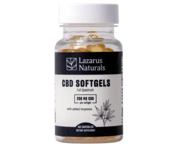 High-potency 200mg full-spectrum CBD softgels for daily relief — 40-count, only at LiftoffSmoke.
