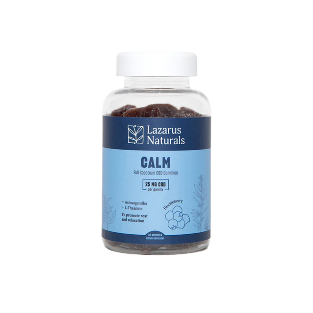 Lazarus Naturals Full Spectrum Calm Gummies 25mg Huckleberry 40ct (1000mg) at LiftoffSmoke