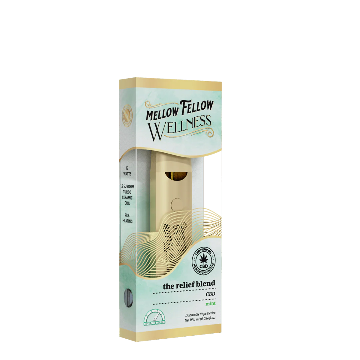 Mint - Mellow Fellow Wellness - CBD 1ml Disposable - The Relief Blend - Image 2