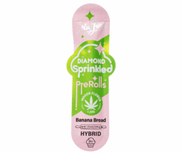 A warm, sweet Banana Bread hybrid preroll — 1.25g THCA flower coated in THCA diamonds, only at LiftoffSmoke.