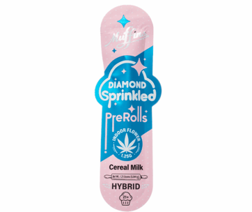 A sweet, creamy Cereal Milk hybrid preroll — 1.25g THCA flower coated in THCA diamonds, only at LiftoffSmoke.