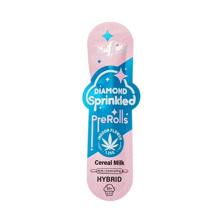 A sweet, creamy Cereal Milk hybrid preroll — 1.25g THCA flower coated in THCA diamonds, only at LiftoffSmoke.