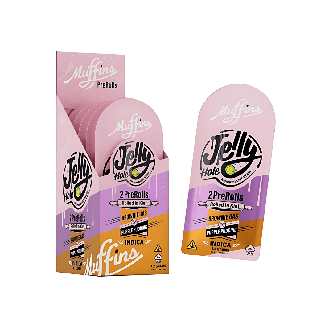 Muffins Jelly Hole Brownie Gas / Purple Pudding THCP Live Budder Prerolls 2pk 4.2g (Indica) at LiftoffSmoke