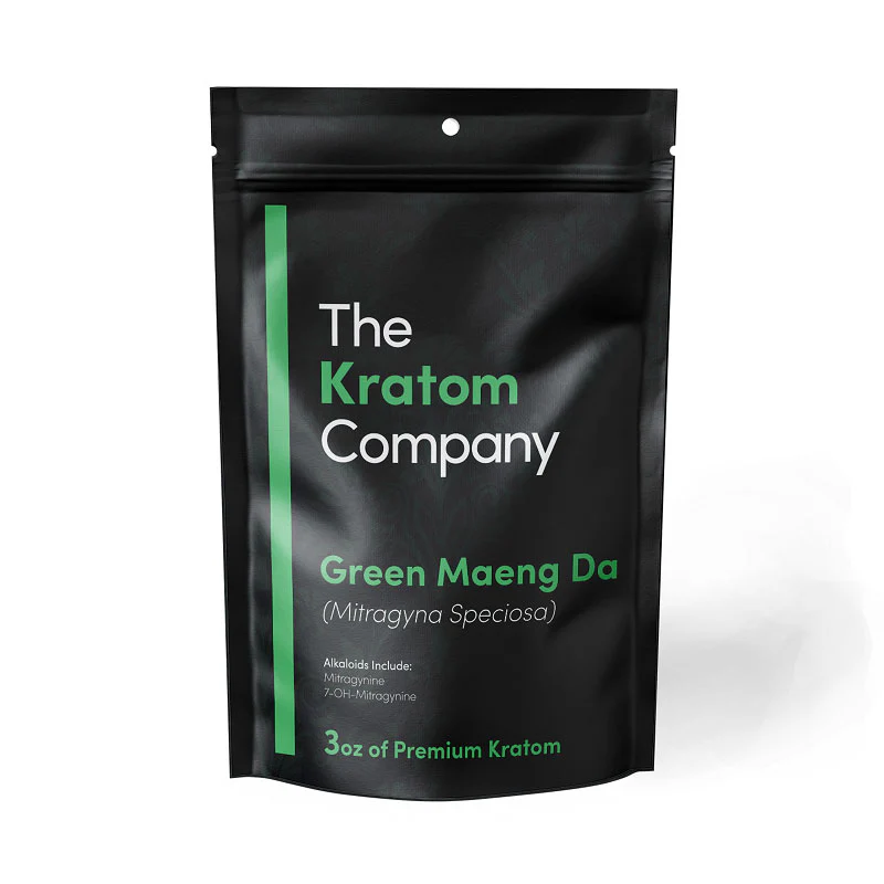 Premium lab-tested Green Maeng Da kratom powder in a 3oz pouch — all-natural green vein, only at LiftoffSmoke.