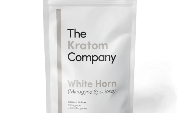 Premium lab-tested White Horn kratom powder in a 3oz pouch — all-natural white vein, only at LiftoffSmoke.