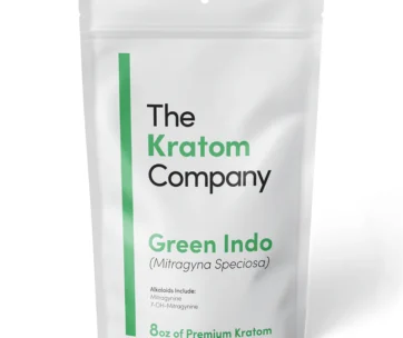 Premium lab-tested Green Indo kratom powder in an 8oz pouch — all-natural green vein, only at LiftoffSmoke.