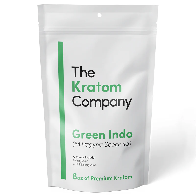 The Kratom Company Green Indo Kratom Powder 8oz — lab-tested green vein, at LiftoffSmoke